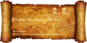 Krohn Krisztián névjegykártya